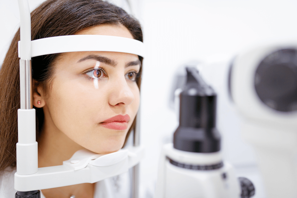 woman getting an eye exam